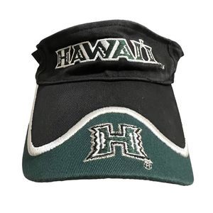 Hawaii Rainbow Warriors Visor Hat Cap Strap Back Adjustable Black Green